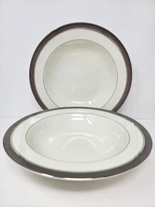 Set of 2 Mikasa Palatial Platinum Silver 10.5 Fine China Vegetable Serving Bowls - Picture 1 of 7