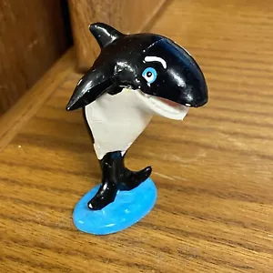 1987 Sea World Killer Whale Orca Shamu su base d'acqua blu - Foto 1 di 6