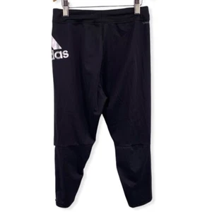 Adidas Black Silver Cropped Legging XL 14/16 - Picture 1 of 5