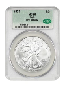 2024 1 $ Silver Eagle CACG MS70 First Delivery - Bild 1 von 2