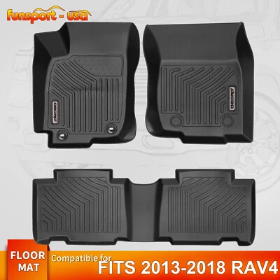 TPE Floor Mats Front & Rear Liners for 2013-2018 Toyota RAV4 Standard Models Foto 1 de 4