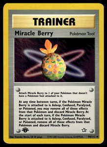 First Edition Miracle Berry #094/111 Neo Genesis Pokemon Near Mint or Better - Picture 1 of 2