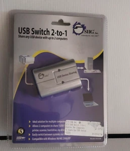 Interruptor USB SIIG 2 a 1 - Dispositivo para compartir USB SELLADO - Imagen 1 de 2