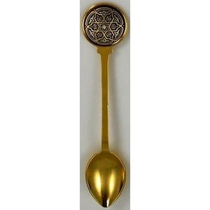 Cucchiaio decorativo da collezione stella di David oro damascato di Mida di Toledo Spagna - Foto 1 di 3