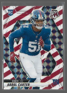 Mosaico Panini Abdul Carter 2025 rayas rojas y blancas Prizm novato 🏈Gigantes🏈 - Imagen 1 de 2
