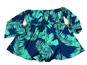 Mameluco tropical mujer talla grande 4XL sin mangas hombro frío - Imagen 1 de 3