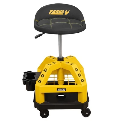 Werkstattstuhl Höhenverstellbar Werkstatthocker Werkzeugablage Rollen 150kg - Bild 1 von 4