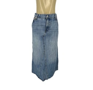 Lucky Brand Size 10/30 Women Maxi Denim Skirt Raw Edge 148624 1-1 - Picture 1 of 11
