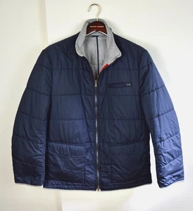 Brunello Cucinelli Mens Navy Jacket Blue Quilted Windbreaker Cashmere Lined 50 - Picture 1 of 6
