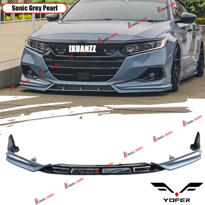 For Honda Accord 21-22 Yofer Sonic Grey Pearl Front Bumper Lip Splitter Spoiler - Image 1 of 4