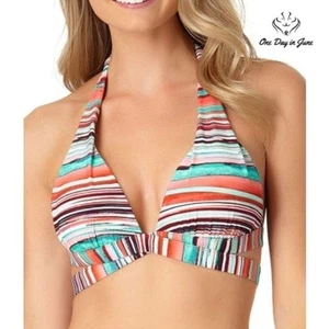 a.n.a Striped Halter Bikini Top Size M - Picture 1 of 3