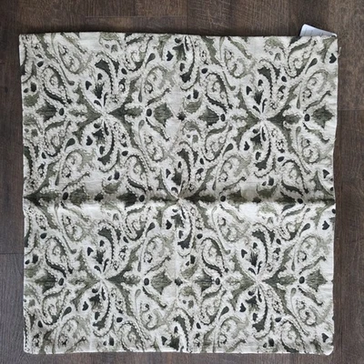 Pottery Barn Reilley Embroidered Linen Pillow Cover 22" Sage Green New - Image 1 of 2