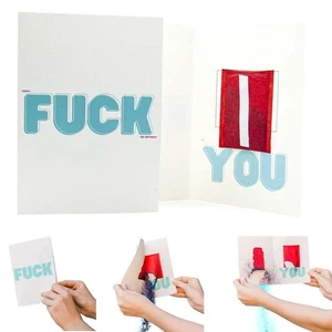 F You - Glitter Bomb Card Bir thday Prank Gift Card Glitters Explosion Cards - Picture 1 of 13