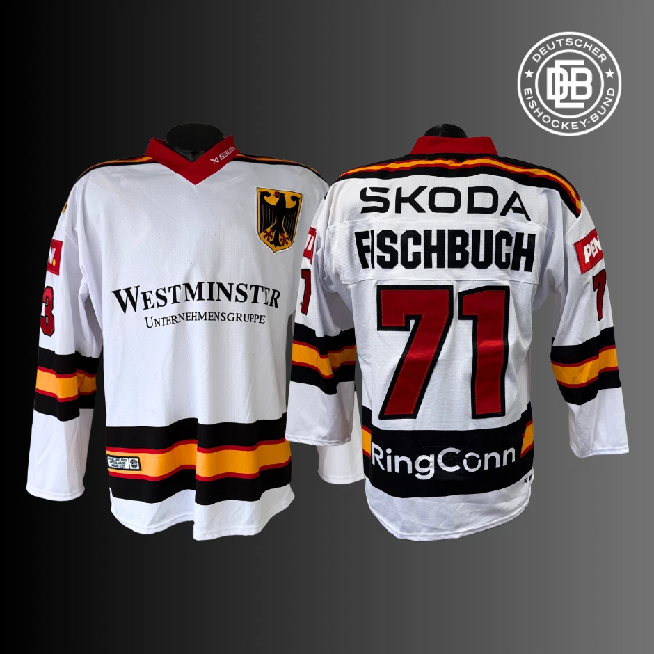 Eishockey GameWorn Trikot Männer Deutschland Cup 2025 Daniel Fischbuch #71 - Bild 1 von 1