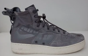 NIKE Air Force 1 Men's SF AF1 Mid Suede Dark Gray Bone Fashion Sneakers Size 10 - Picture 1 of 23