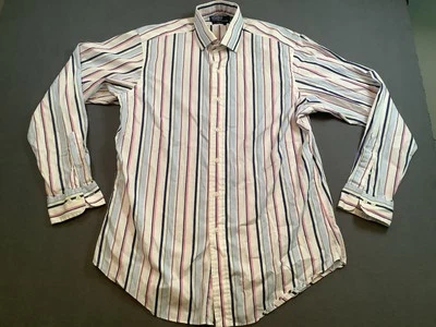 Camisa Polo Por Ralph Lauren Para Hombres L/16 Regent Calce Clásico Rayas Muy Limpia Caja I Foto 1 de 4