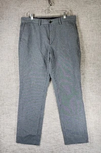 Banana Republic Aiden Pants Mens 33x30 Gray Stripe Slim Fit Tapered Leg NWT - Picture 1 of 14
