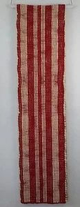 Crate & Barrel "Sketsi" Wool Cotton Table Runner Red Cream 14 x 120" Holiday - Picture 1 of 12