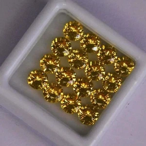 Lote de 20 piezas de diamante americano cultivado en laboratorio color amarillo VVS1 claridad 12X12 mm - Imagen 1 de 6