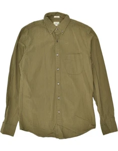 J. CREW Mens Slim Fit Shirt Medium Khaki Striped Cotton BF17 - Picture 1 of 3