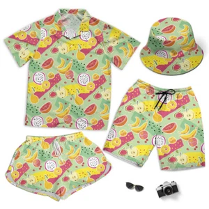 Fruits Seamless Pattern Fresh Food Short Beach Men Women And Hawaiian Shirt - Picture 1 of 8