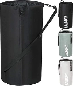 Extra Large 106L Collapsible Laundry Hamper Bag for College & Travel (Black) - Picture 1 of 7