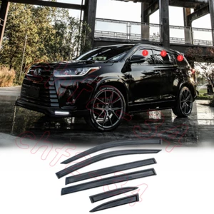 For Toyota Highlander 2015-2019 black Window Visor Vent Shades Sun Rain Guard 6X - Picture 1 of 11