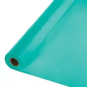 Teal Plastic Banquet 100' x 40" Tablecloth Roll Teal Party Tableware Decorations - Picture 1 of 1