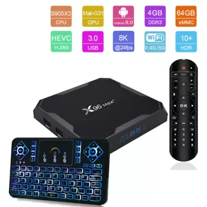 X96 Max+ Plus S905X3 Bluetooth 4GB/64GB Android Dual WiFi 8K HDR Smart TV Box - Picture 1 of 14