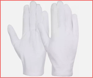 6 Pairs White Cotton Gloves Large Moisturizing Archival Cleaning, Jewelry Eczema - Picture 1 of 7
