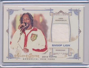2014 Topps Allen & Ginter's Full Size Relics Snoop Dogg Snoop Lion Patch Relic - Picture 1 of 2
