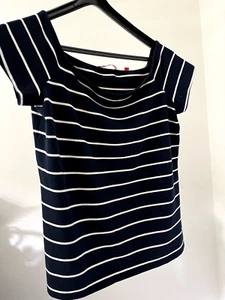 Damen T Shirt Sommer 46 blau/weiß maritim gestreift S.Oliver kurze Raglanärmel - Bild 1 von 5