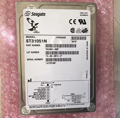 Seagate ST31051N  SCSI Hard Drive - Image 1 of 2