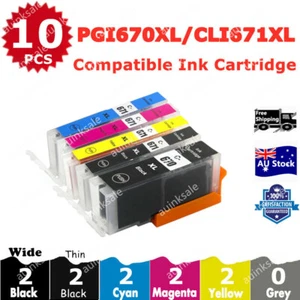 10X Generic Ink PGI670 CLI671 XL For Canon TS5060 TS6060 TS8060 TS9060 MG7760 - Picture 1 of 7