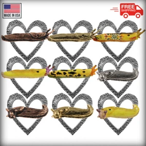I love Slugs Pin Bananenschnecke Herz Reversnadel Brosche, Made in USA - Bild 1 von 14