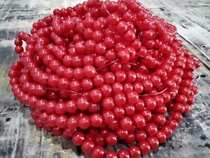 Glass Pearl Bead, Pearlized, 8mm, Crimson, Approx 100 pce, Free Post - Bild 1 von 2