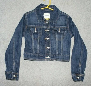 Cherokee Girls Sz 7/8 Dark Blue Denim Classic Jean Jacket Casual Outerwear EUC - Picture 1 of 11