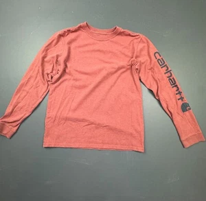 Carhartt Long Sleeve T-Shirt Kids S(4/6) Red Logo Graphic Original Fit Boys Girl - Picture 1 of 8