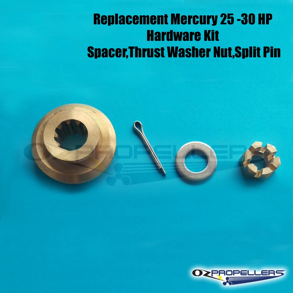 Mercury 25 30hp Prop Propeller Hardware KIT Spacer,Thrust Washer Nut,Split Pin - image 1 of 1