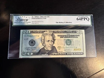 DBR 2004 $20 FRN San Francisco Fr. 2090-L Legacy 64 PPQ Serial EL54625377A - Image 1 of 2