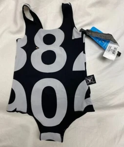 Neu mit Etikett Nununu Mädchen schwarz nummeriert Badeanzug Jugend Größe 2-3 - Bild 1 von 8