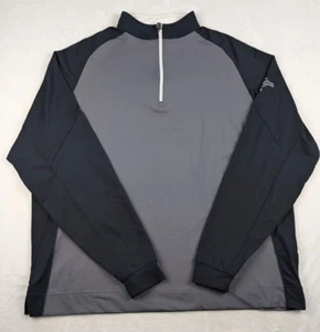 FootJoy 1/4 Zip Mens Pullover sz XL Black Gray Performance Golf w/Logo - Picture 1 of 11