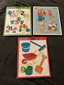 Lot of 3 Puzzle Patch Pictures Playskool Age: 1-3 Vintage VTG Kids Preschool - Picture 1 of 4