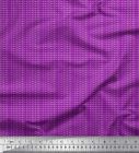 Soimoi Purple Japan Crepe Satin Fabric Lace Border Abstract Print-k18