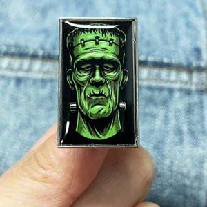 FRANKENSTEIN Themed Metal/Enamel 1.75" x .75" Rectangular Pin - Picture 1 of 2
