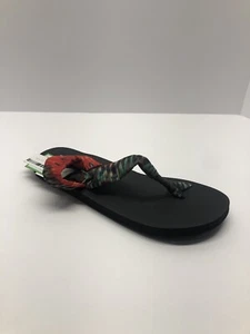 Sanuk Women's Size 11 Yoga Sling It On Prints Dusty Red Flip Flop Sandal - Picture 1 of 7