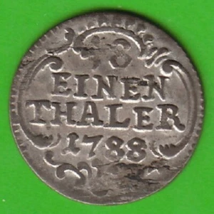 Coin Silver Sachsen-Hildburghausen 1/48 Taler 1788 Almost Vf NSWLEIPZIG - Picture 1 of 3