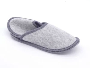 Gästepantoffel - steingrau - graues Band - Bild 1 von 21