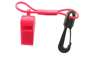 JETSKI SEADOO WAVERUNNER JET BOAT MERCURY MARINE WHISTLE WITH CLIP RED - Foto 1 di 2