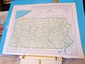 1949 state maps Oregon and Pennsylvania 14x11" sheet counties cities towns - Picture 1 of 8